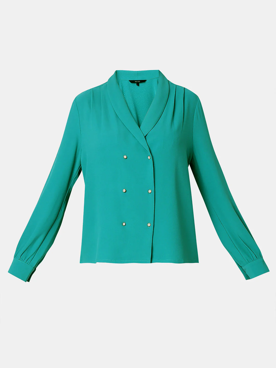 Turquoise Shawl Collar Top - Image 7