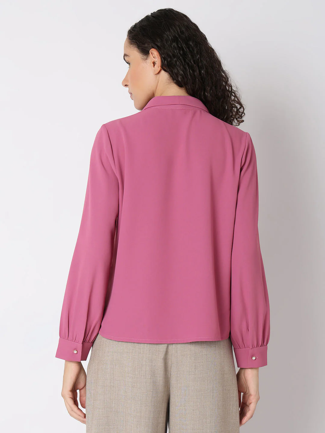 Dusty Pink Shawl Collar Top - Image 4