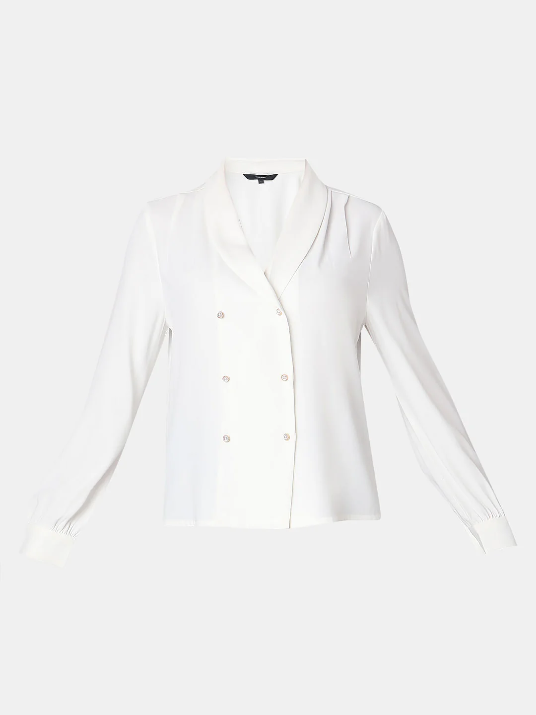 White Shawl Collar Top - Image 7