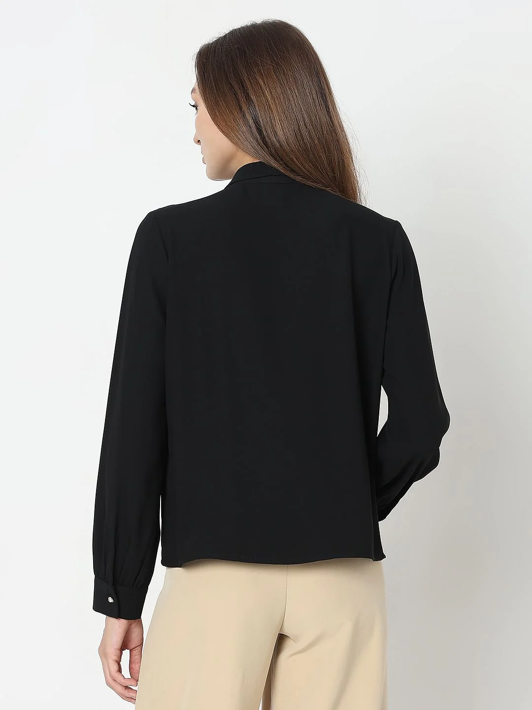 Black Shawl Collar Top - Image 4