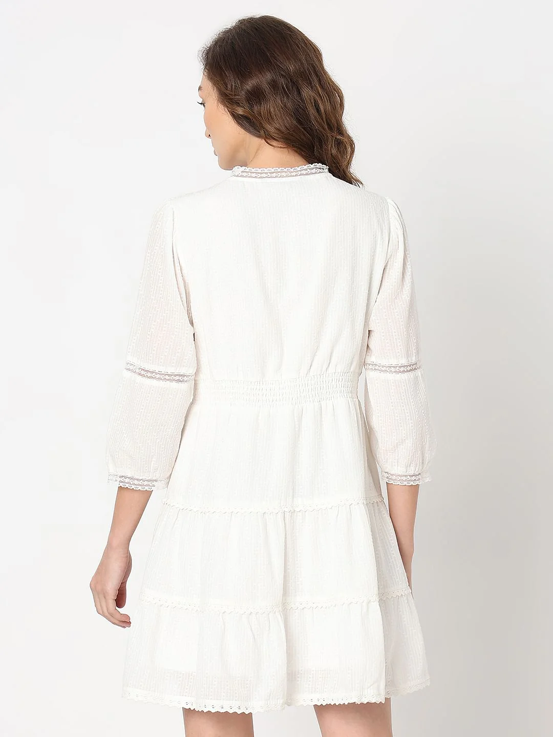 White Tiered Shift Dress - Image 4