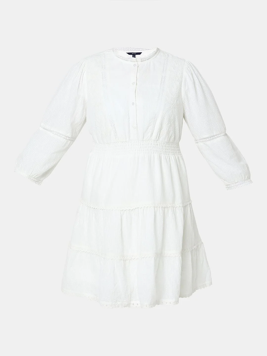 White Tiered Shift Dress - Image 7