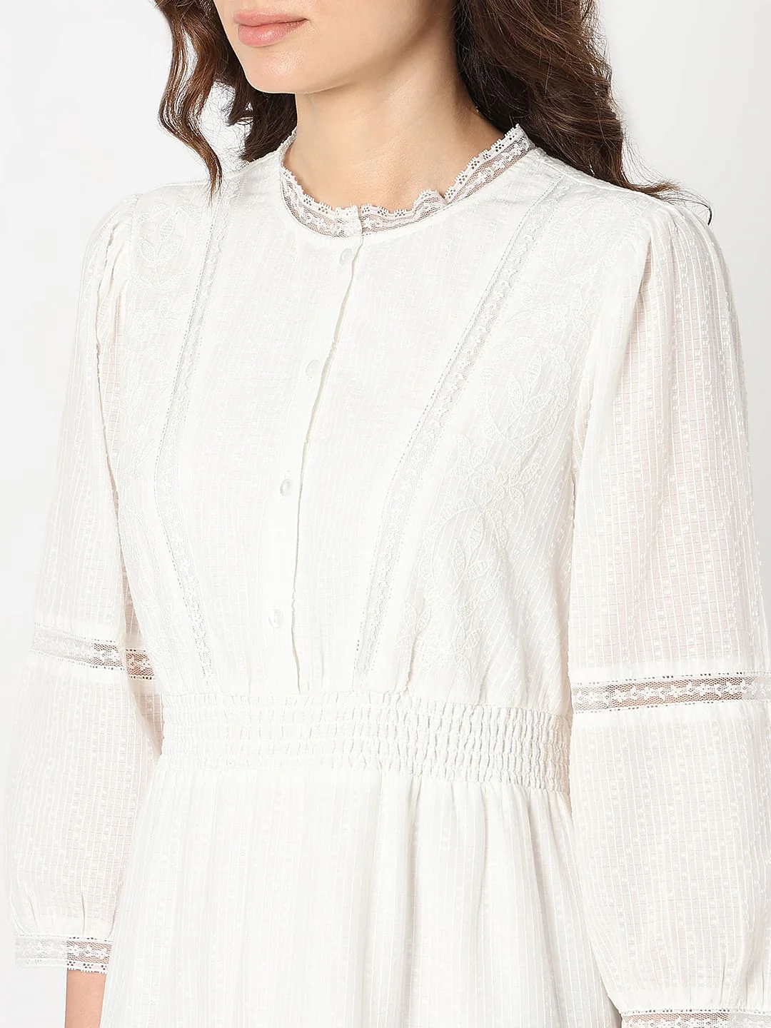 White Tiered Shift Dress - Image 8