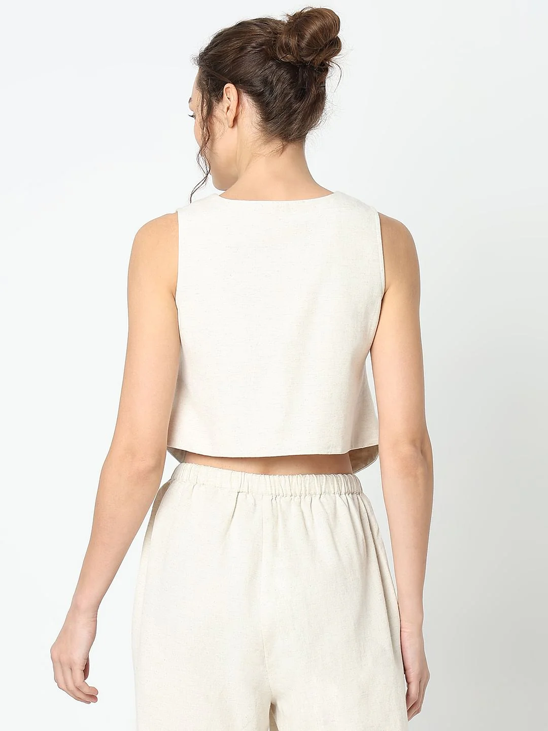 Beige Co-Ord Set Waistcoat - Image 4