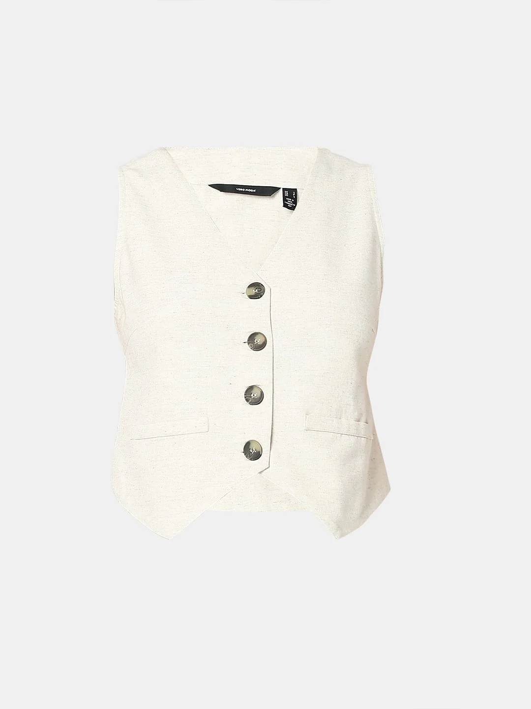 Beige Co-Ord Set Waistcoat - Image 7