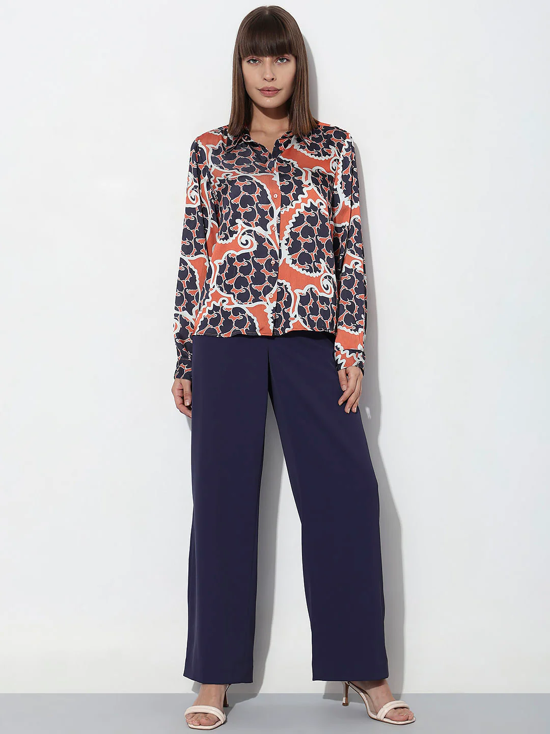 Orange Abstract Print Shirt - Image 5