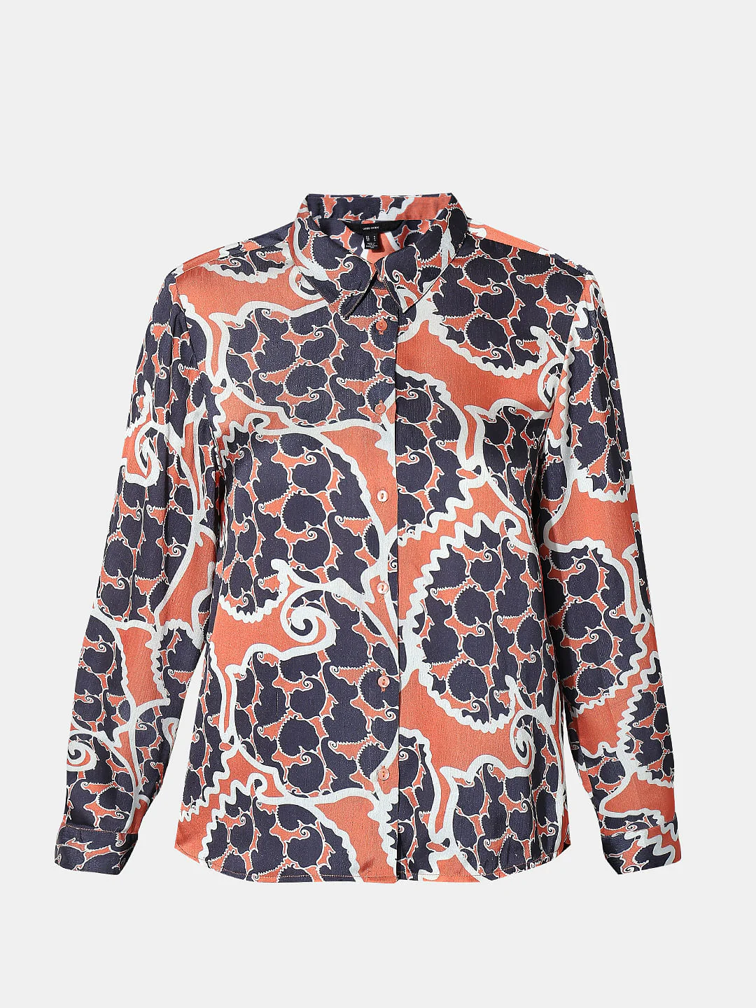 Orange Abstract Print Shirt - Image 7