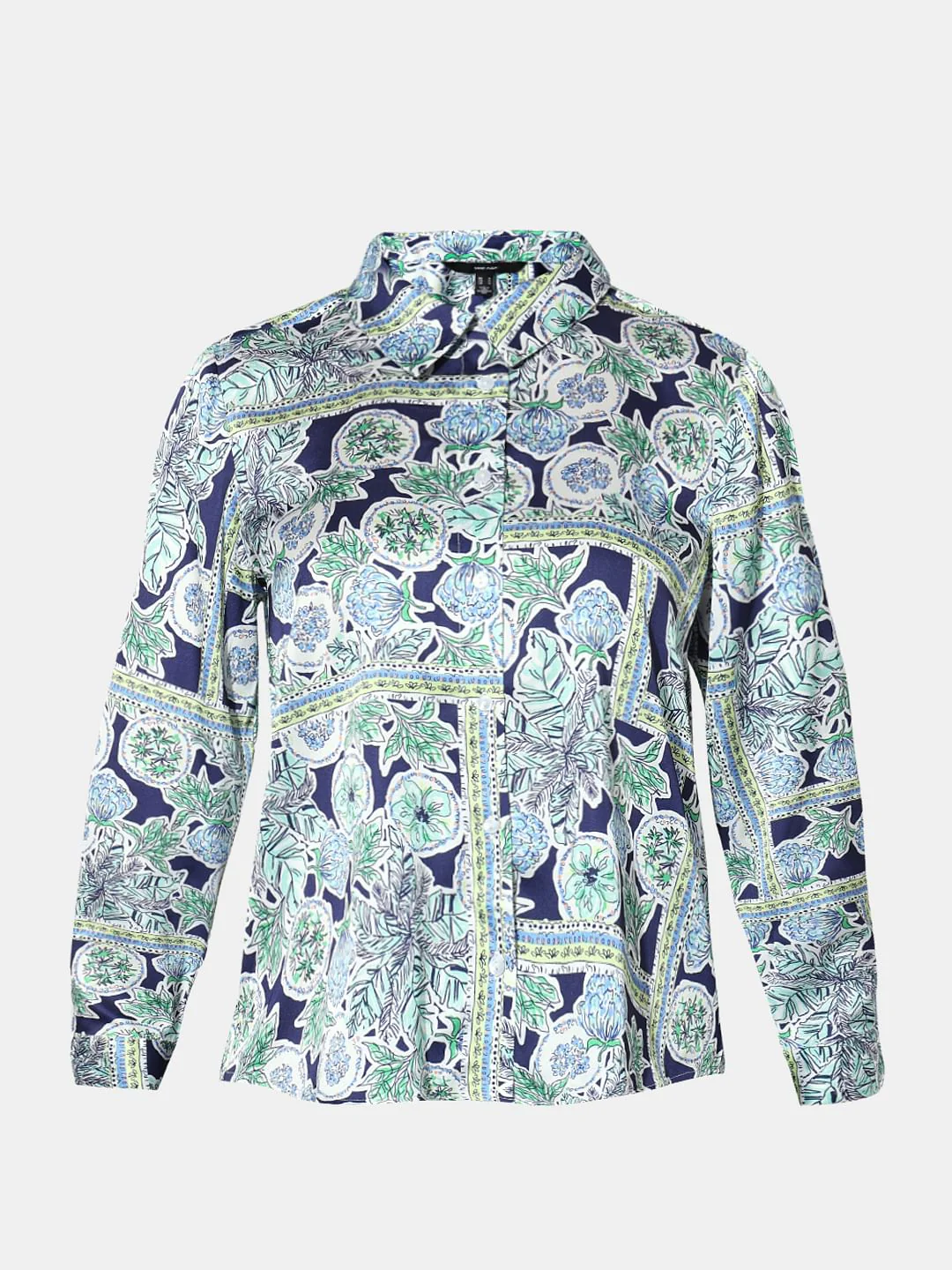 Navy Blue Floral Print Shirt - Image 7