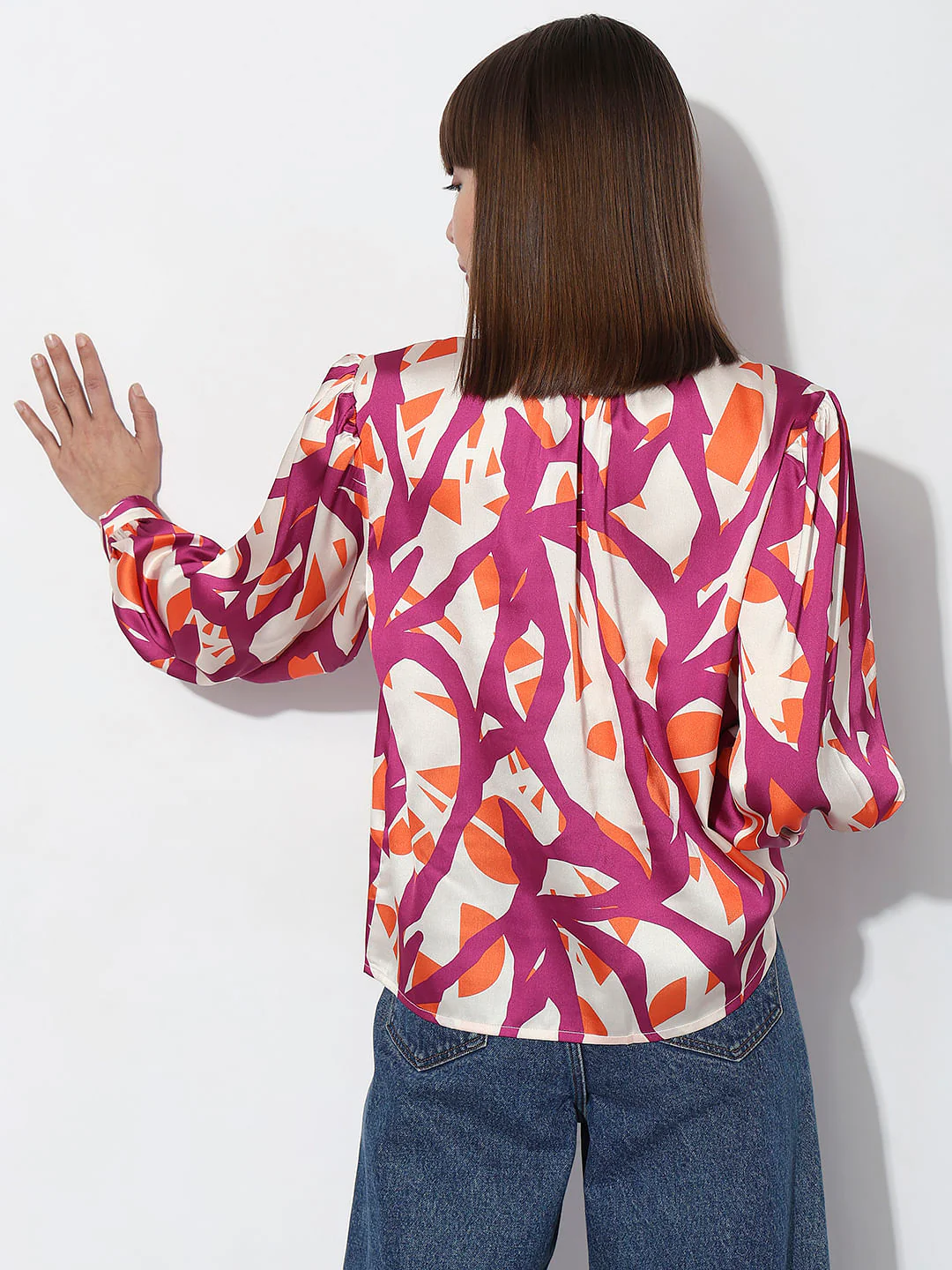 Burgundy Abstract Print Shirt - Image 4