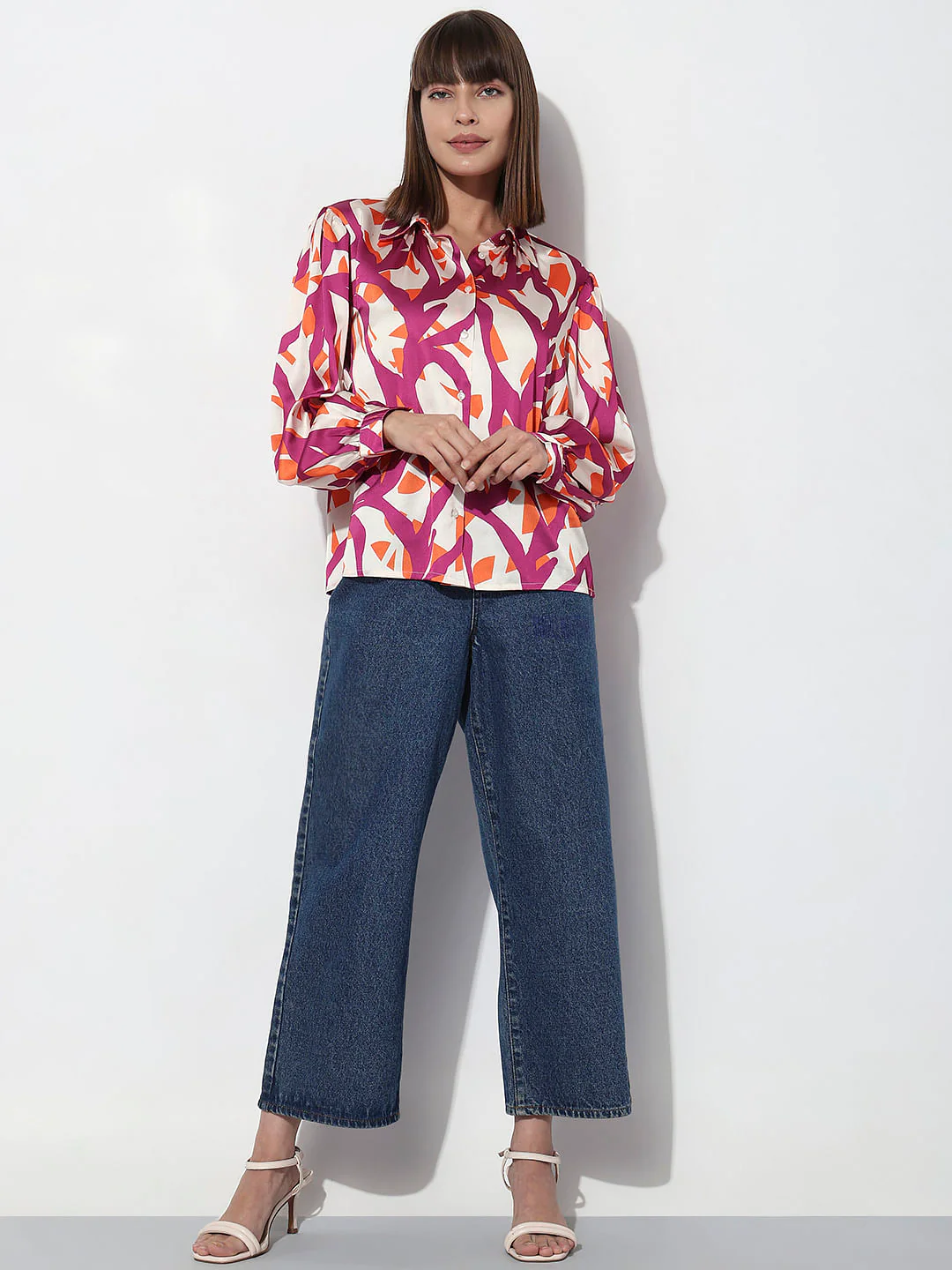Burgundy Abstract Print Shirt - Image 5