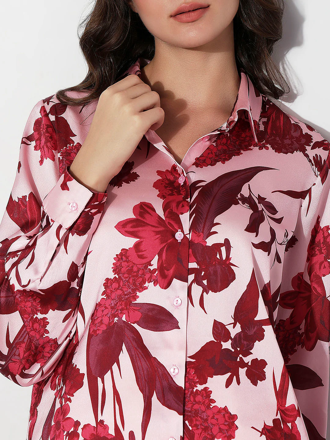 Red Floral Print Shirt - Image 6