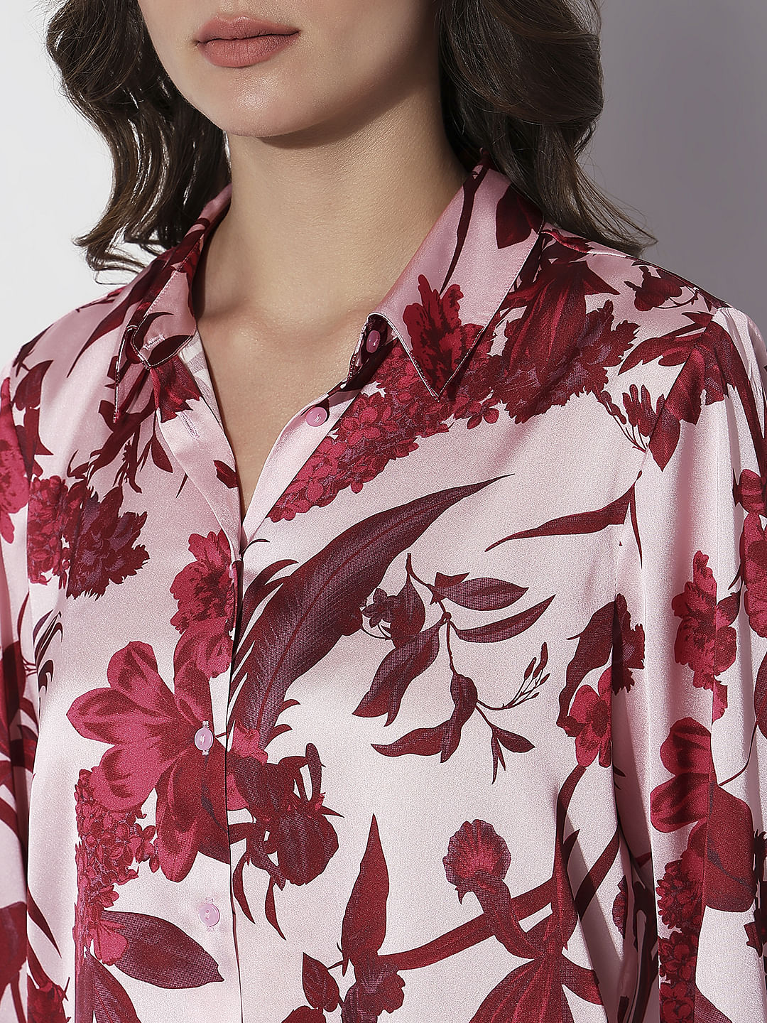 Red Floral Print Shirt - Image 8