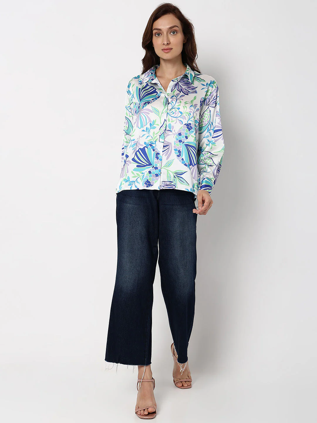 Blue Printed Full Sleeves Shirt - Image 5