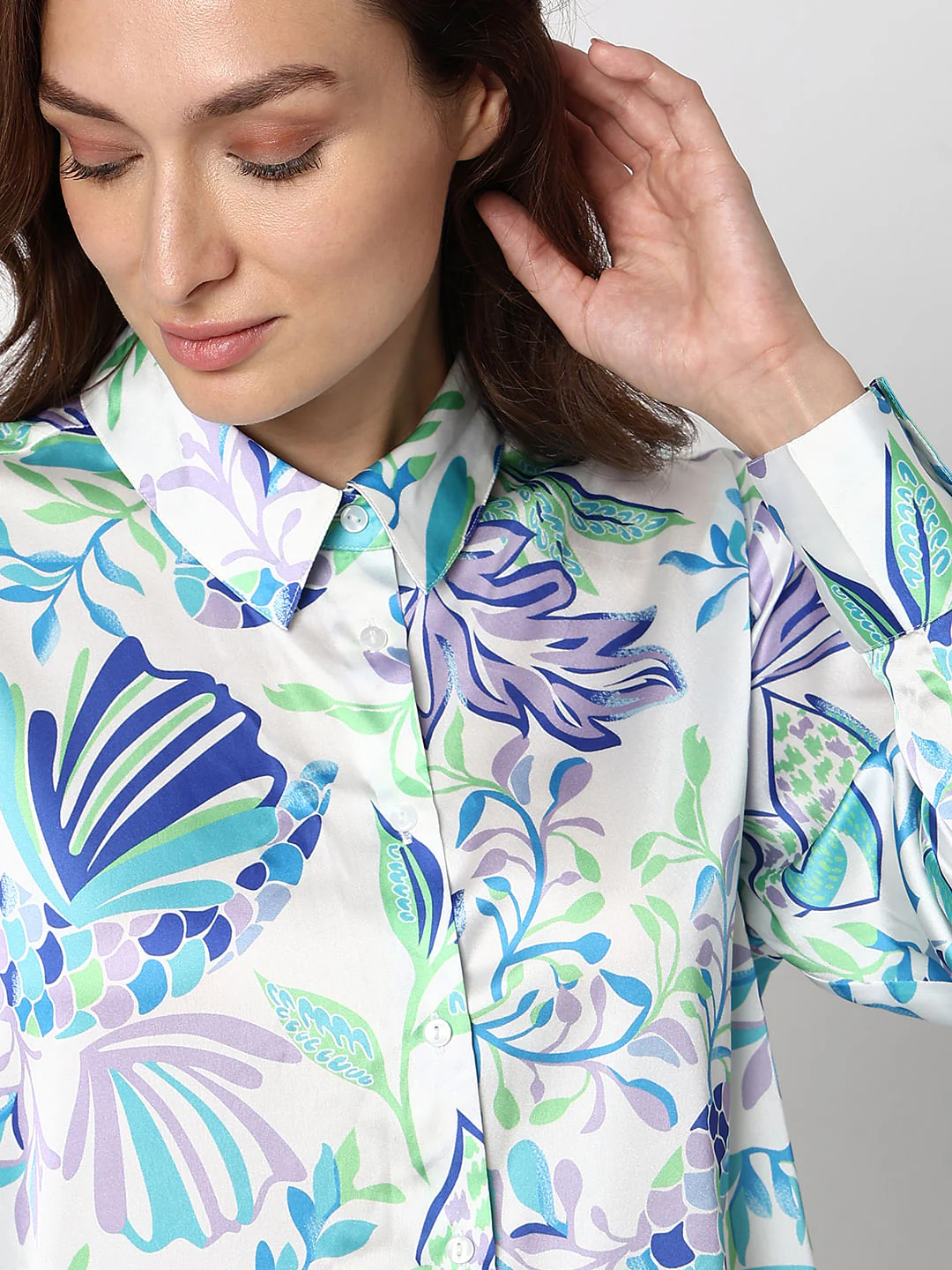 Blue Printed Full Sleeves Shirt - Image 6