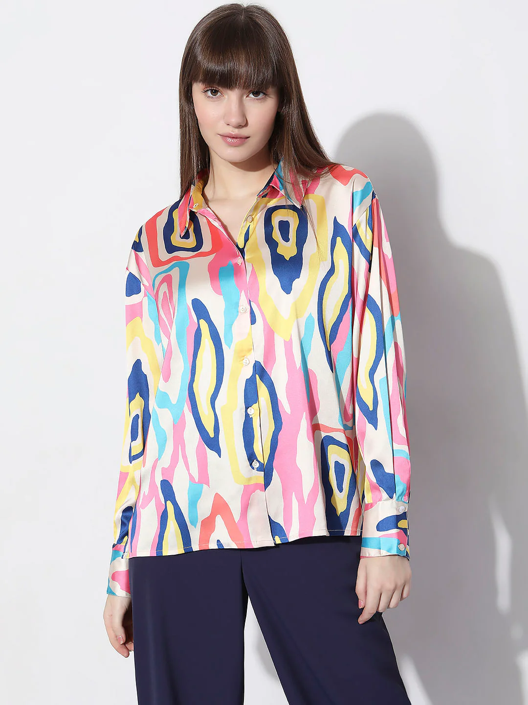 Pink Abstract Print Shirt - Image 2