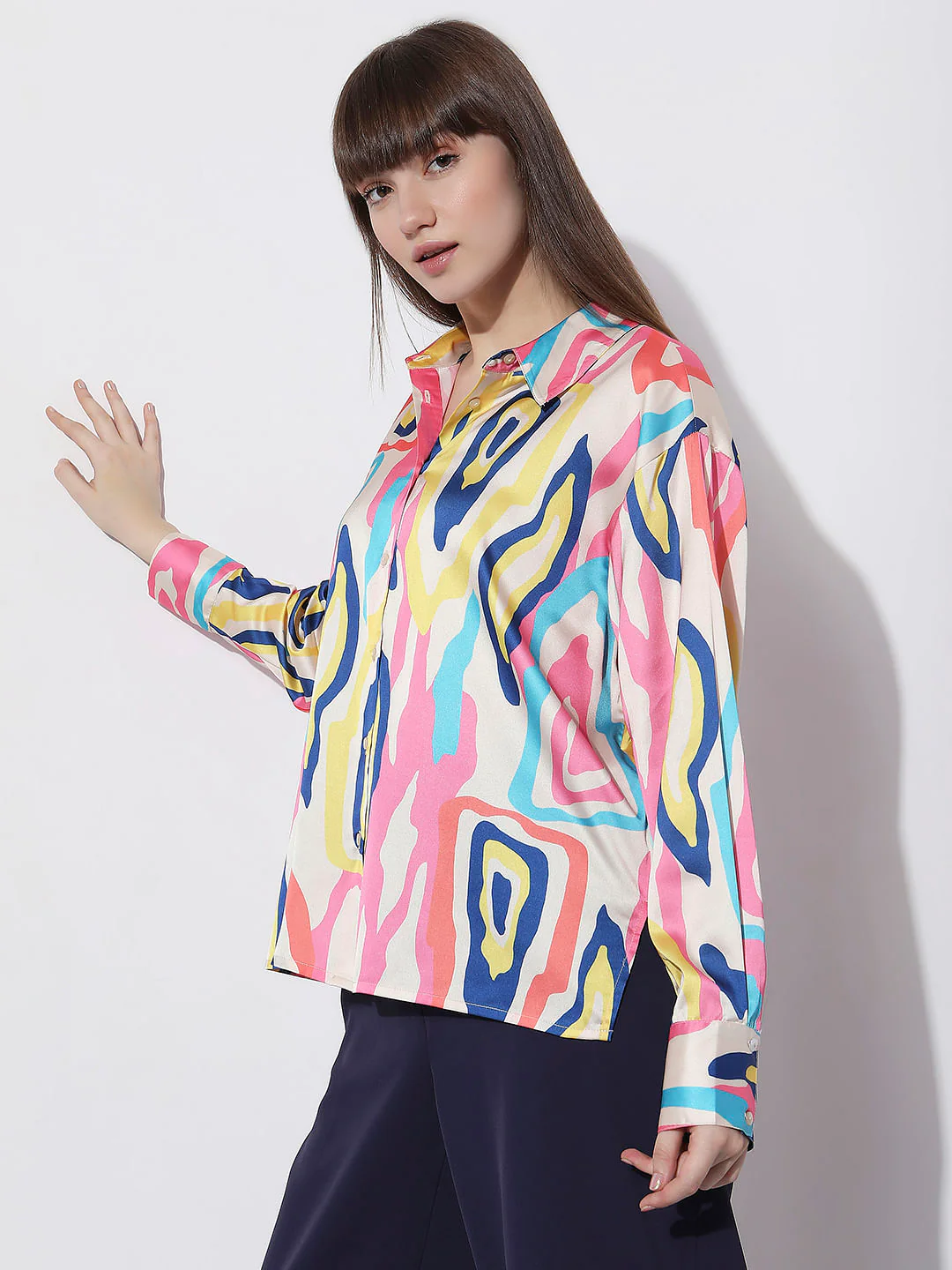 Pink Abstract Print Shirt - Image 3