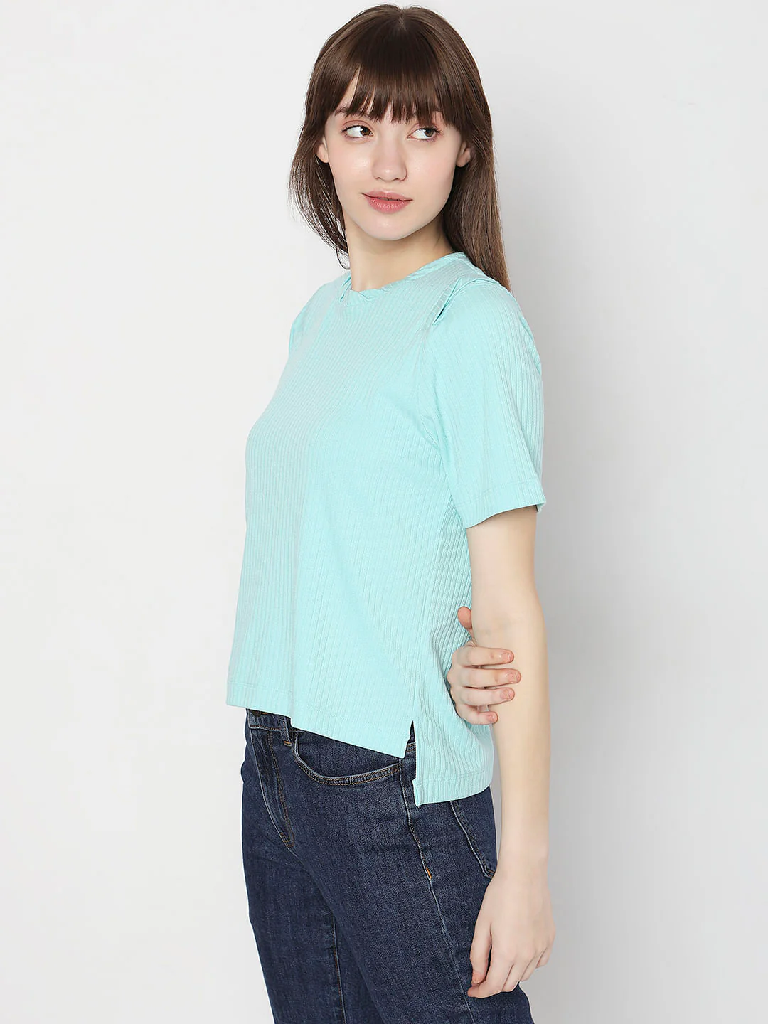 Light Blue Ribbed Top - Image 3