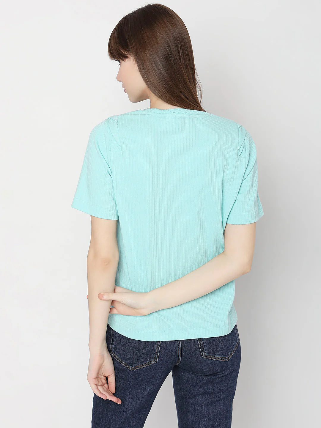 Light Blue Ribbed Top - Image 4