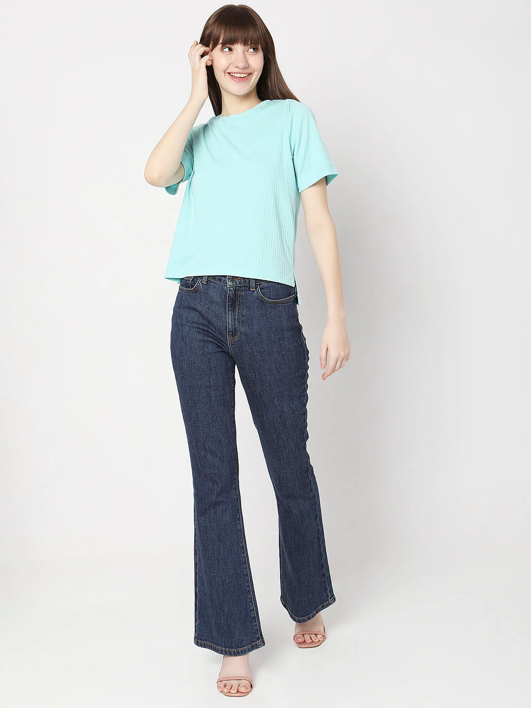 Light Blue Ribbed Top - Image 5