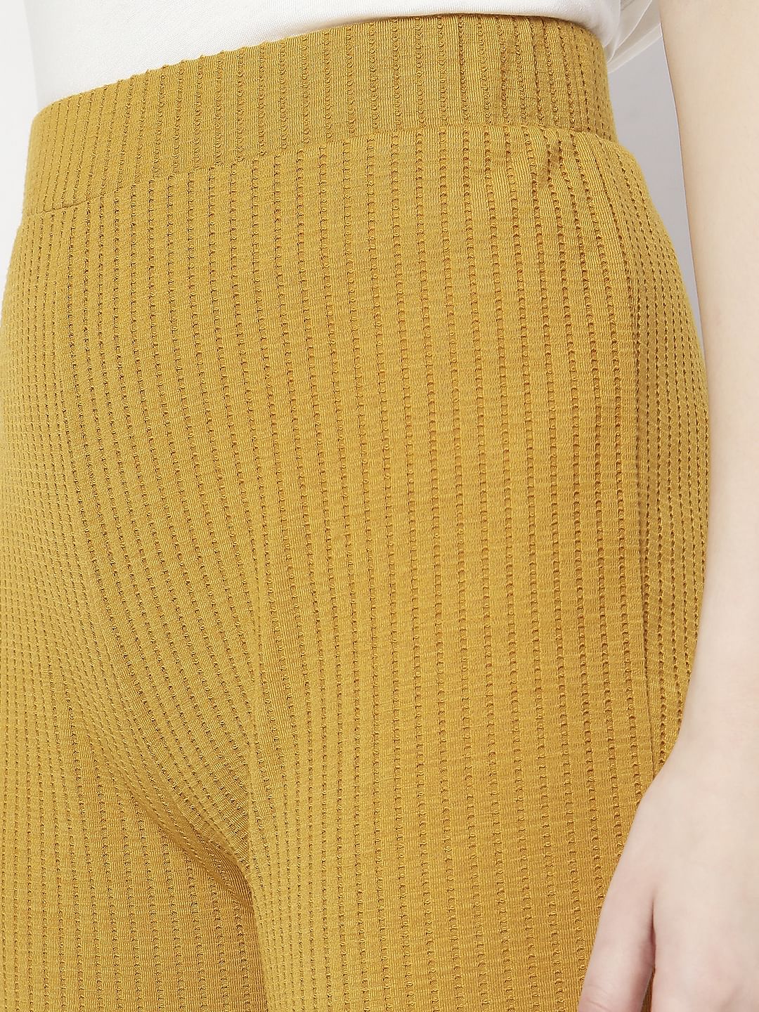Mustard High Rise Ribbed Co-Ord Pants - Image 8