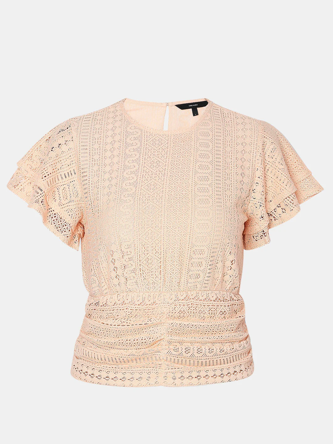 Peach Lace Flared Top - Image 7