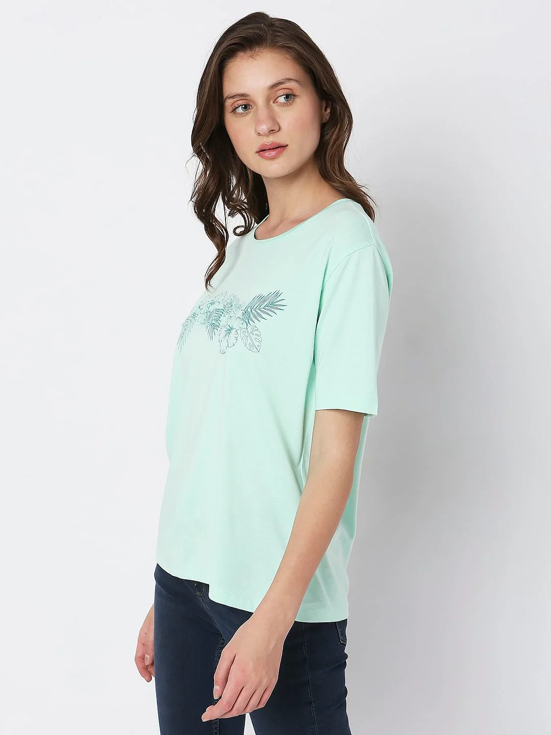 Green Floral Print T-Shirt - Image 3