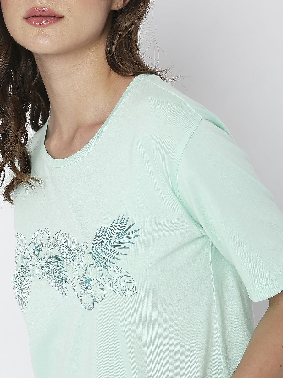 Green Floral Print T-Shirt - Image 6