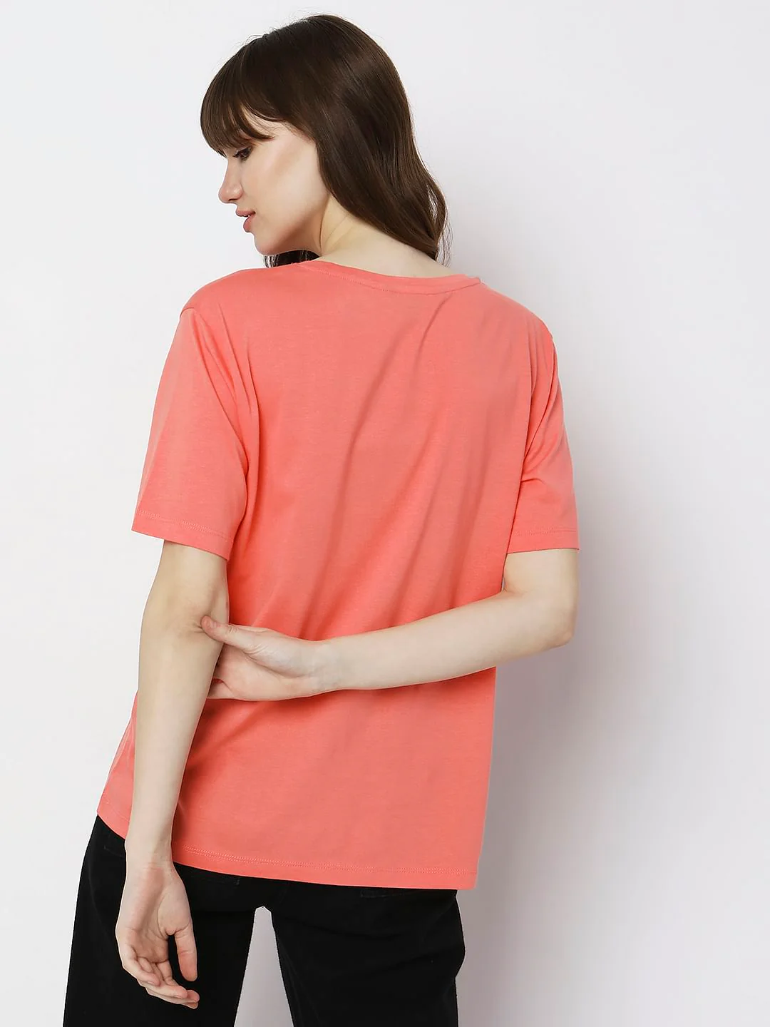 Orange Floral Print T-Shirt - Image 4