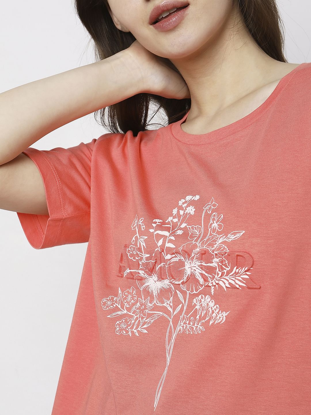 Orange Floral Print T-Shirt - Image 6