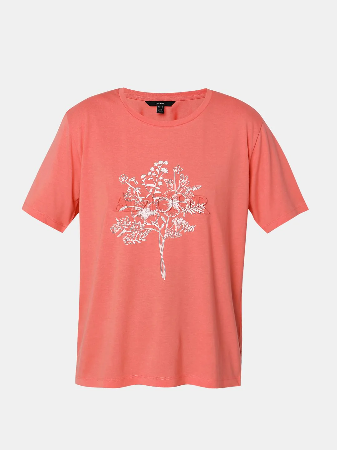 Orange Floral Print T-Shirt - Image 7