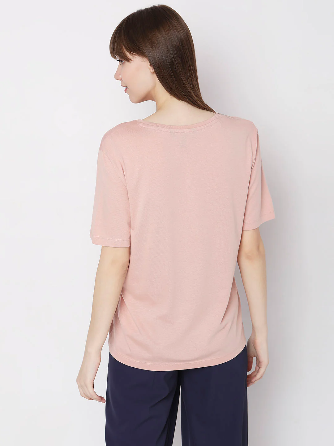 Pink Text Embossed Print T-Shirt - Image 4