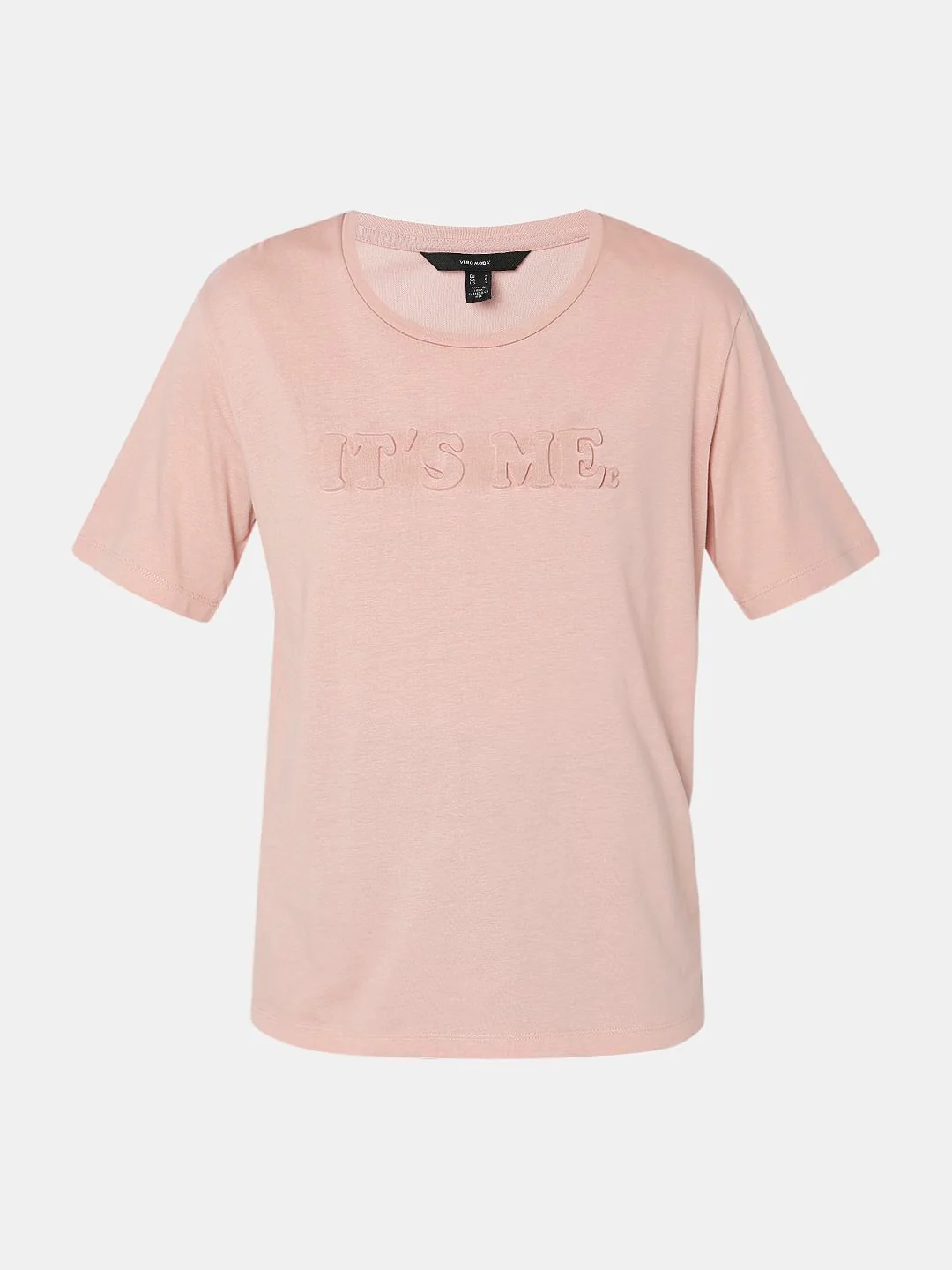 Pink Text Embossed Print T-Shirt - Image 7
