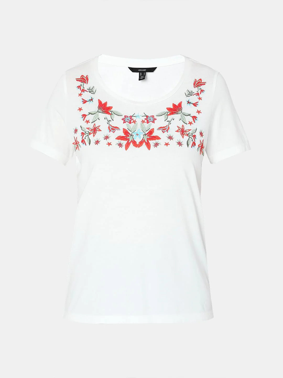 White Floral Print T-Shirt - Image 7