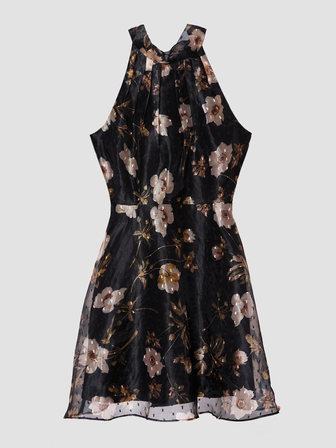 Black Floral Organza Dress - Image 7