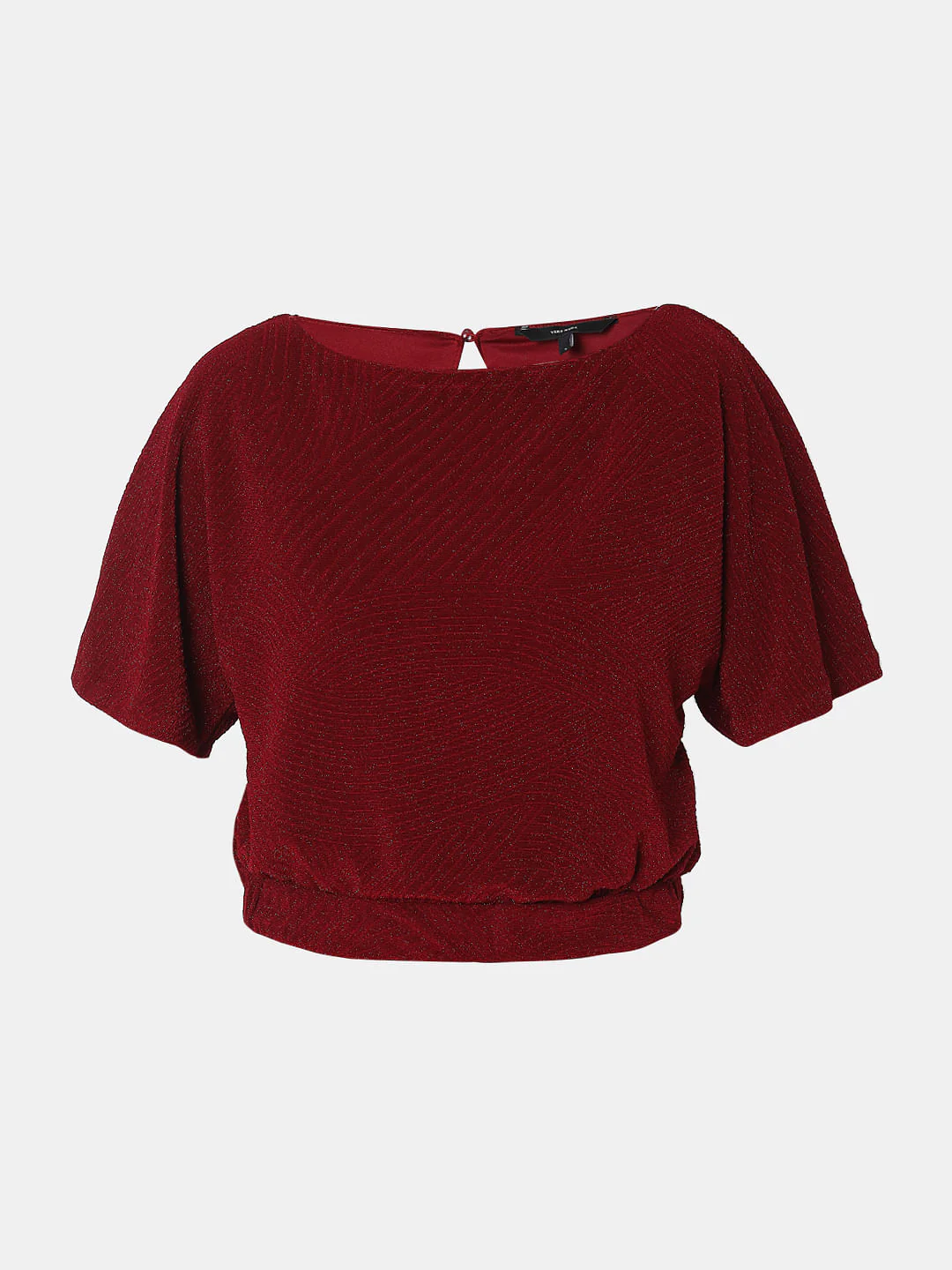 Maroon Textured Shimmer Top - Image 7