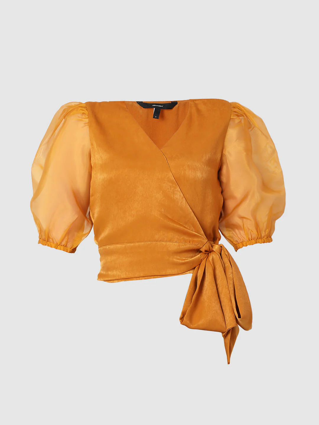 Mustard Overlap Organza Top - Image 7