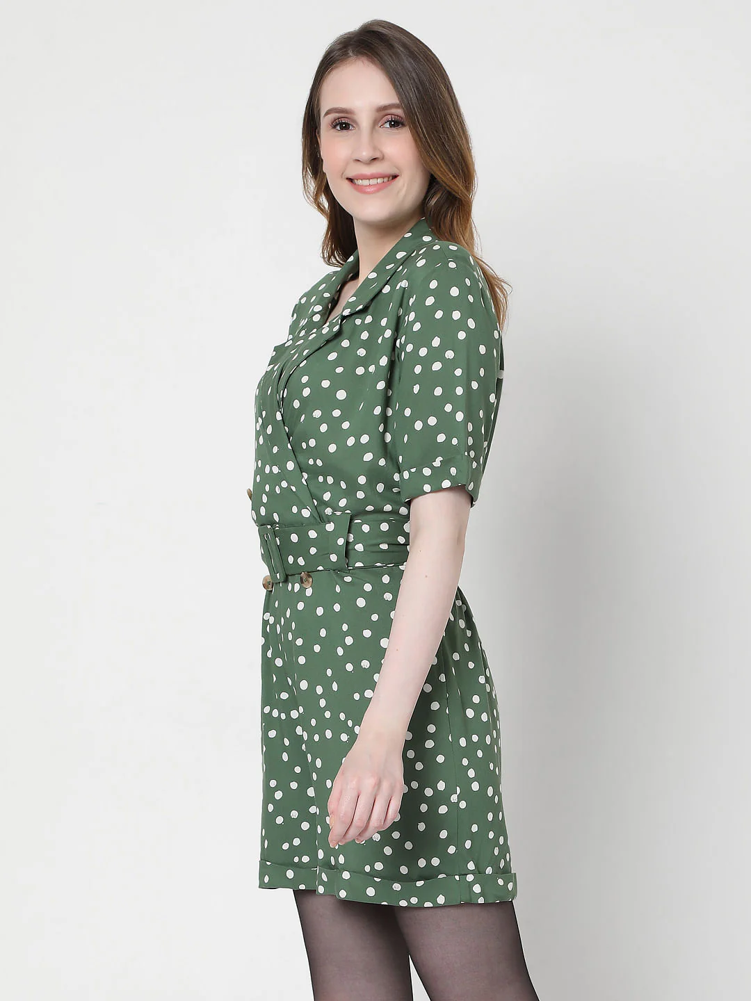 Green Dotted Playsuit - Image 3