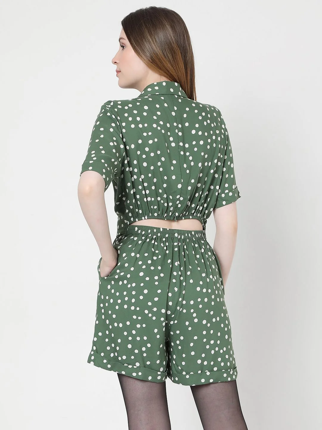 Green Dotted Playsuit - Image 4