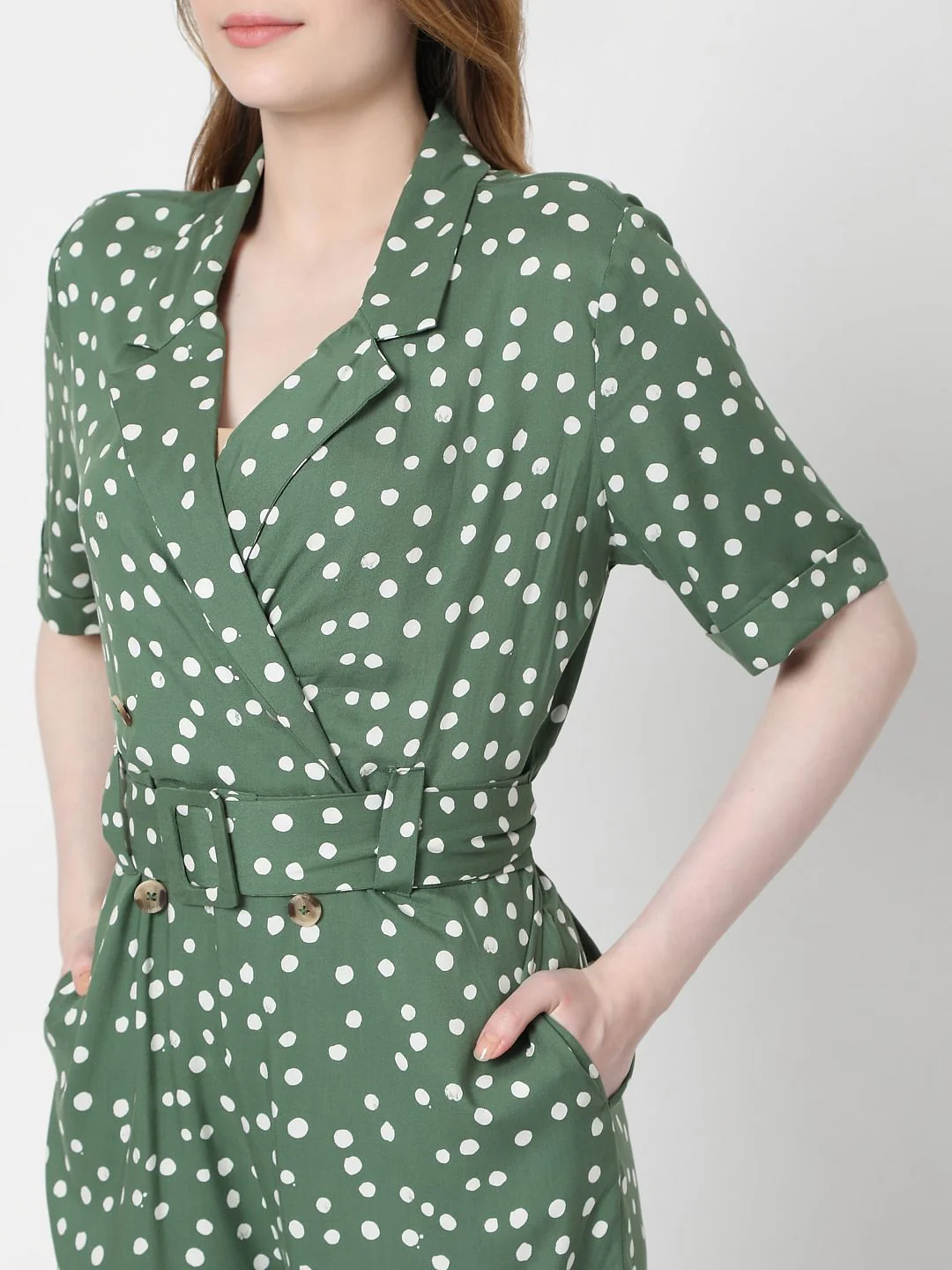 Green Dotted Playsuit - Image 6