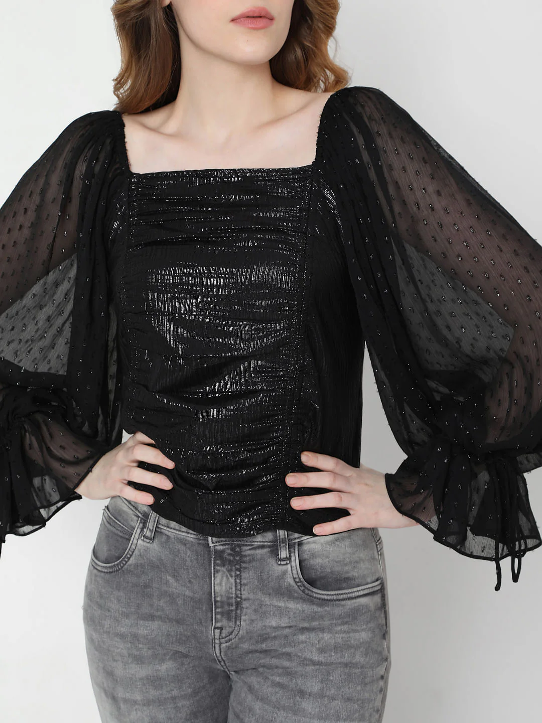 Black Ruched Top - Image 6