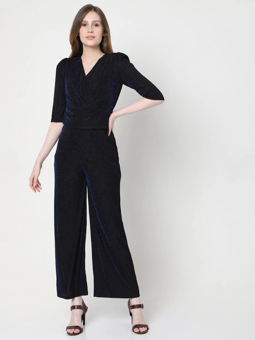 Dark Blue Shimmer Jumpsuit - Image 2