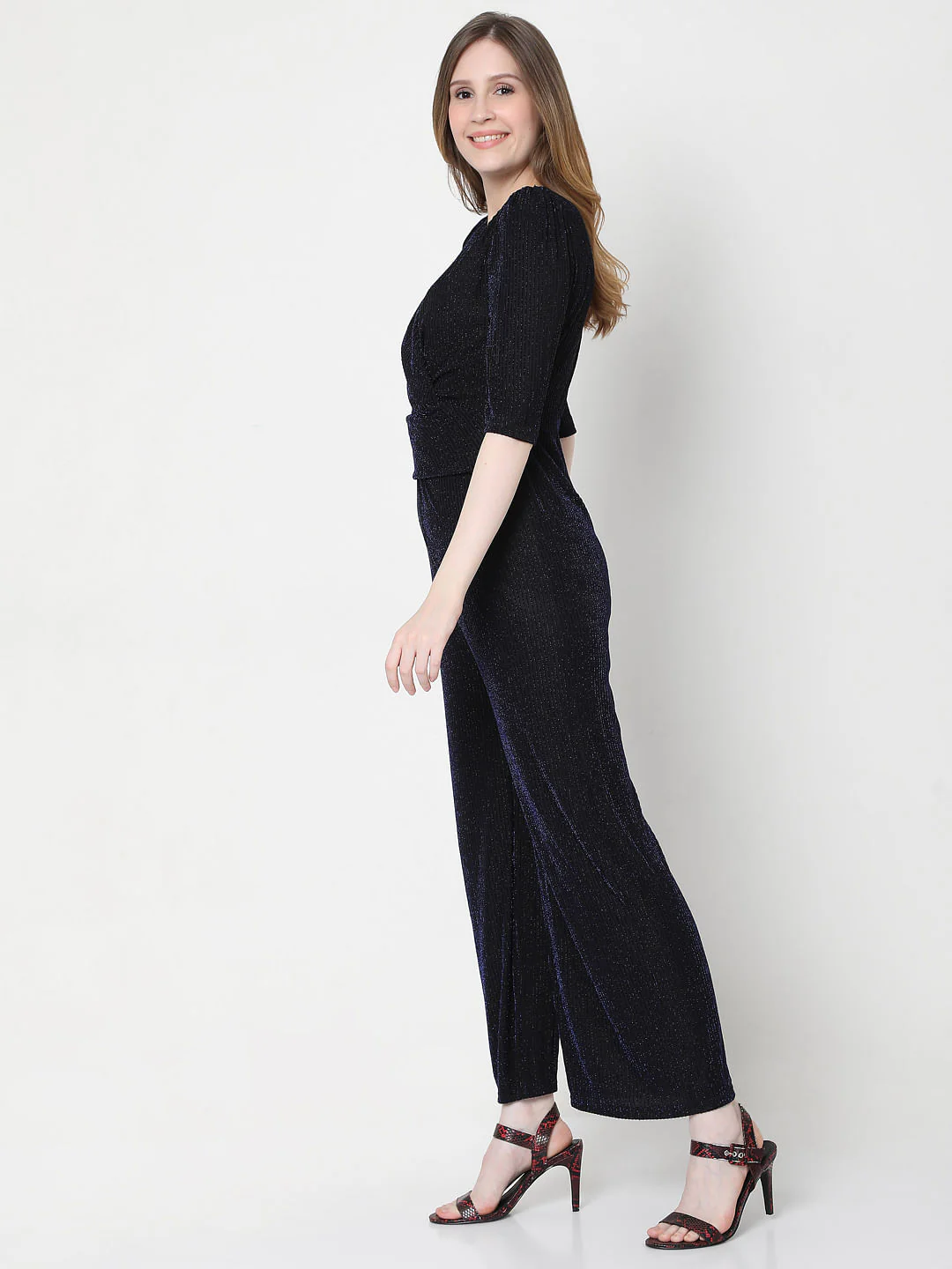 Dark Blue Shimmer Jumpsuit - Image 3