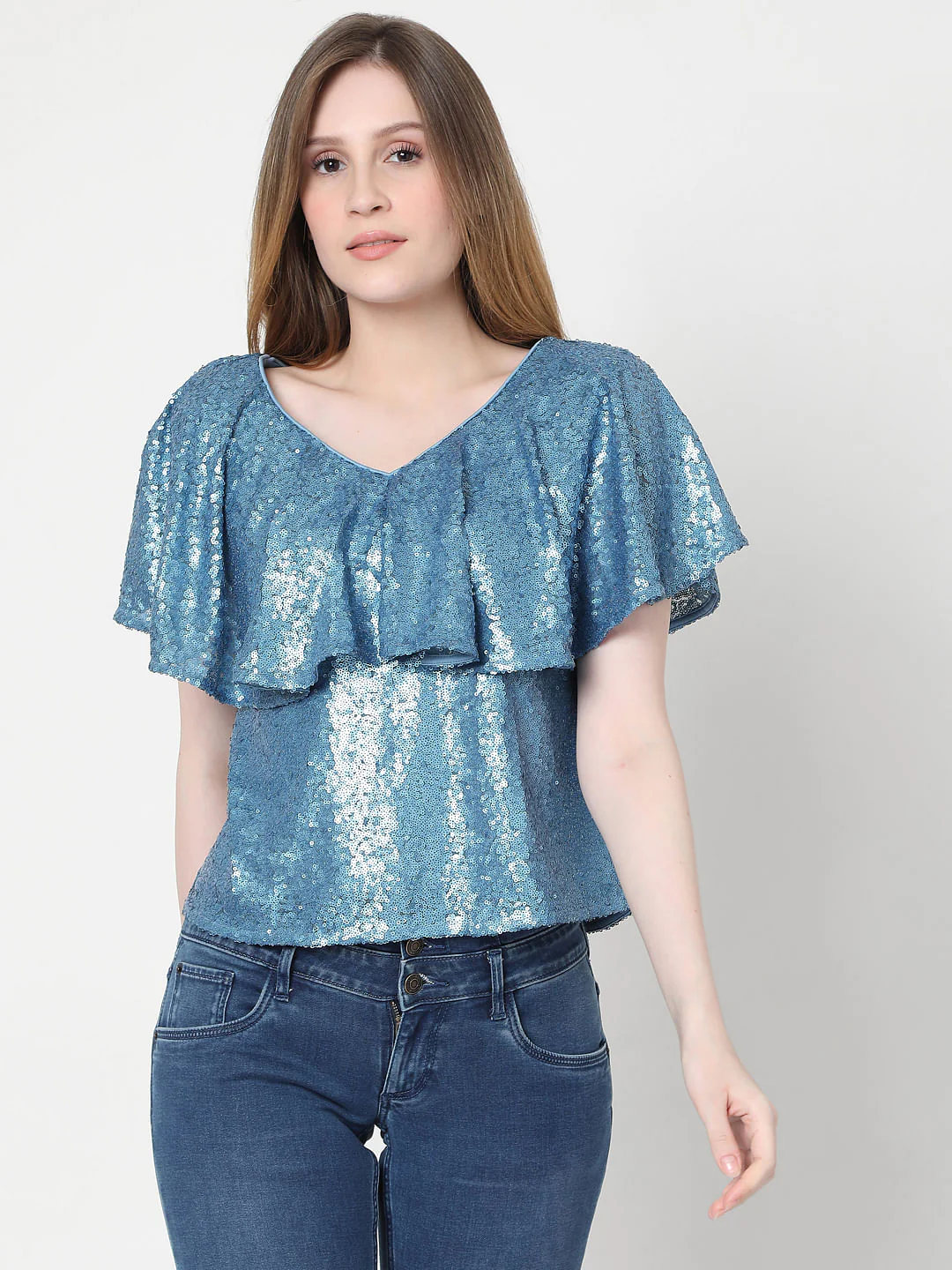 Blue Sequinned Top - Image 2