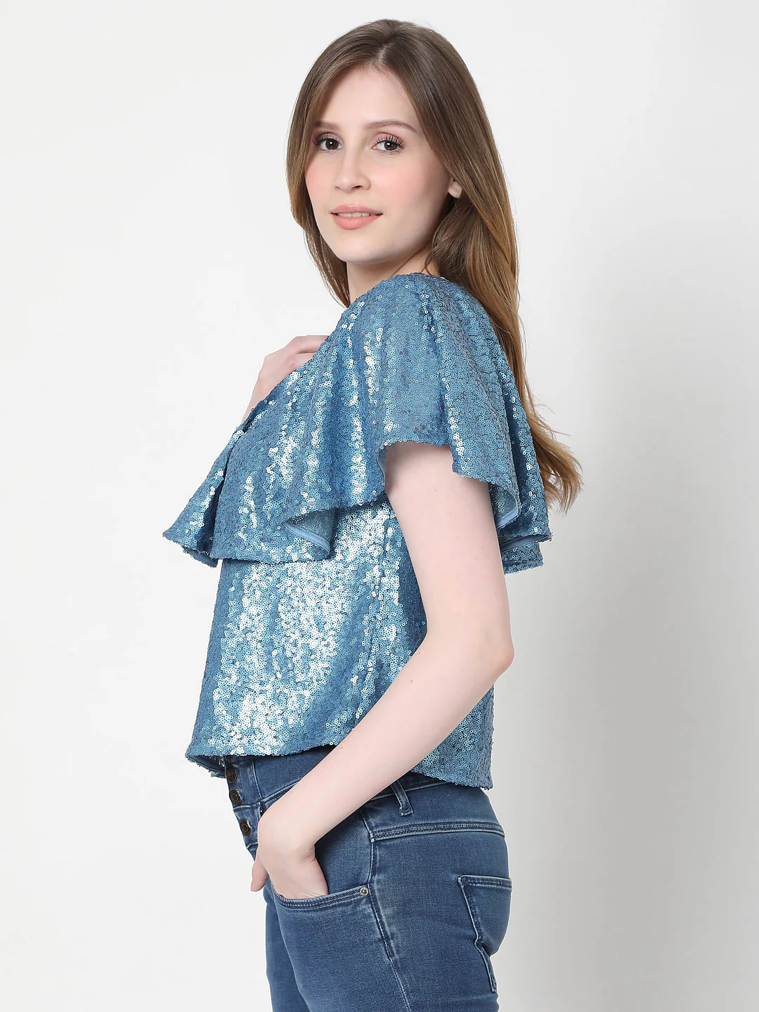 Blue Sequinned Top - Image 3