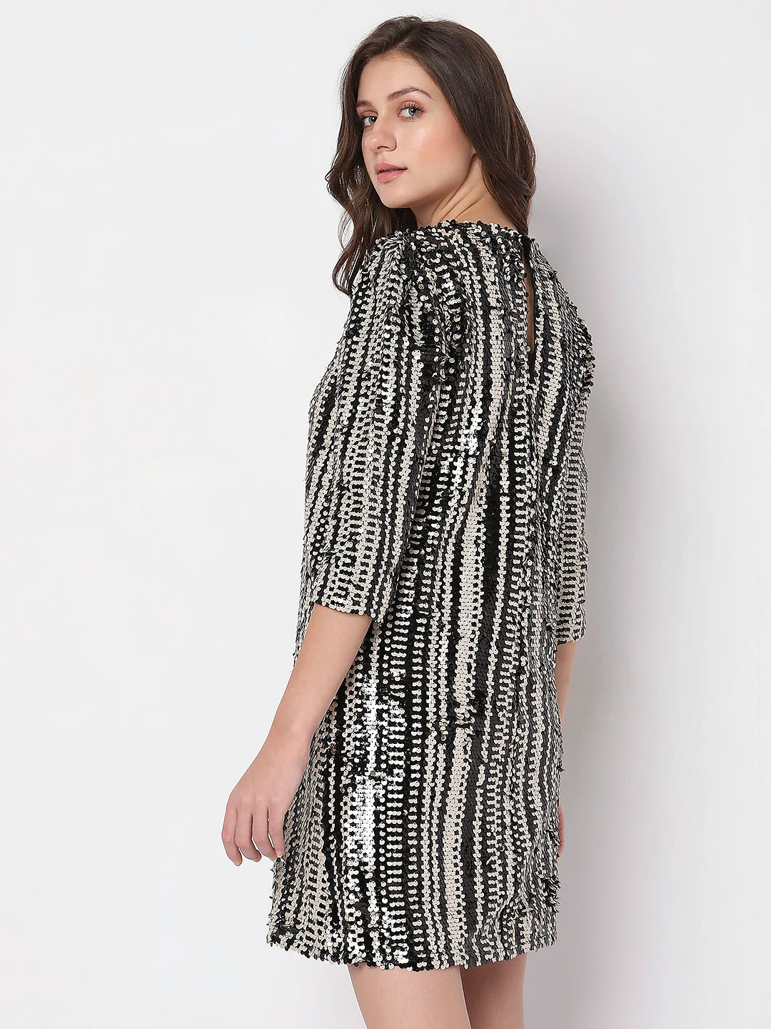 Black Sequin Mini Dress - Image 4