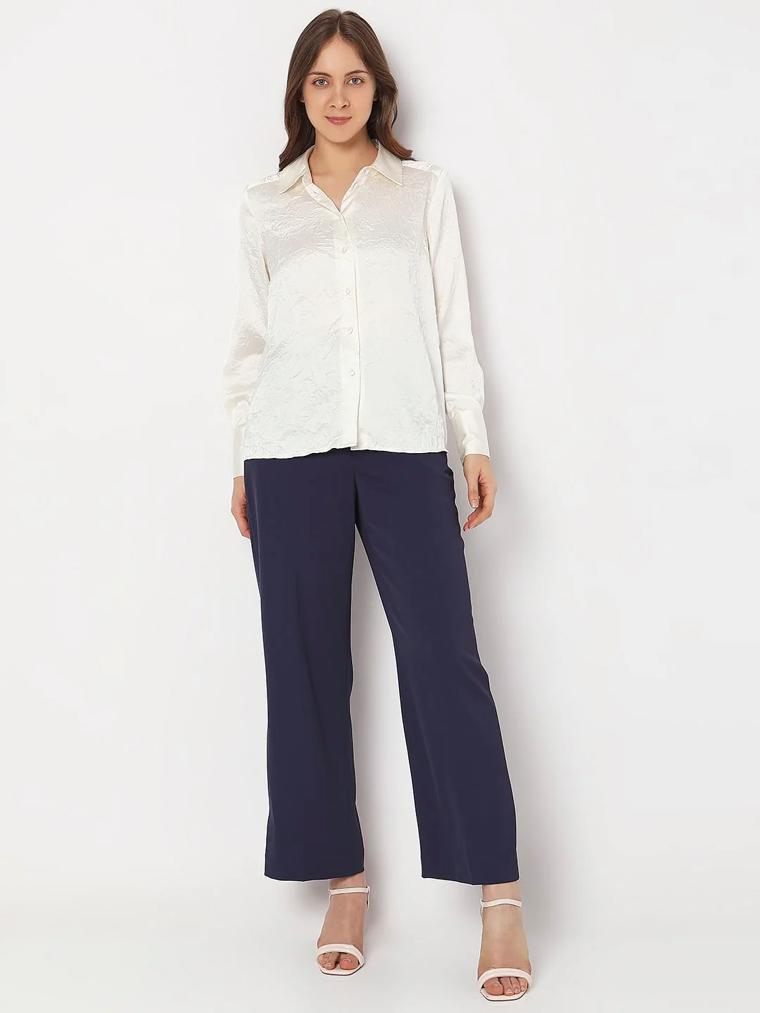 Cream Satin Shirt - Image 5