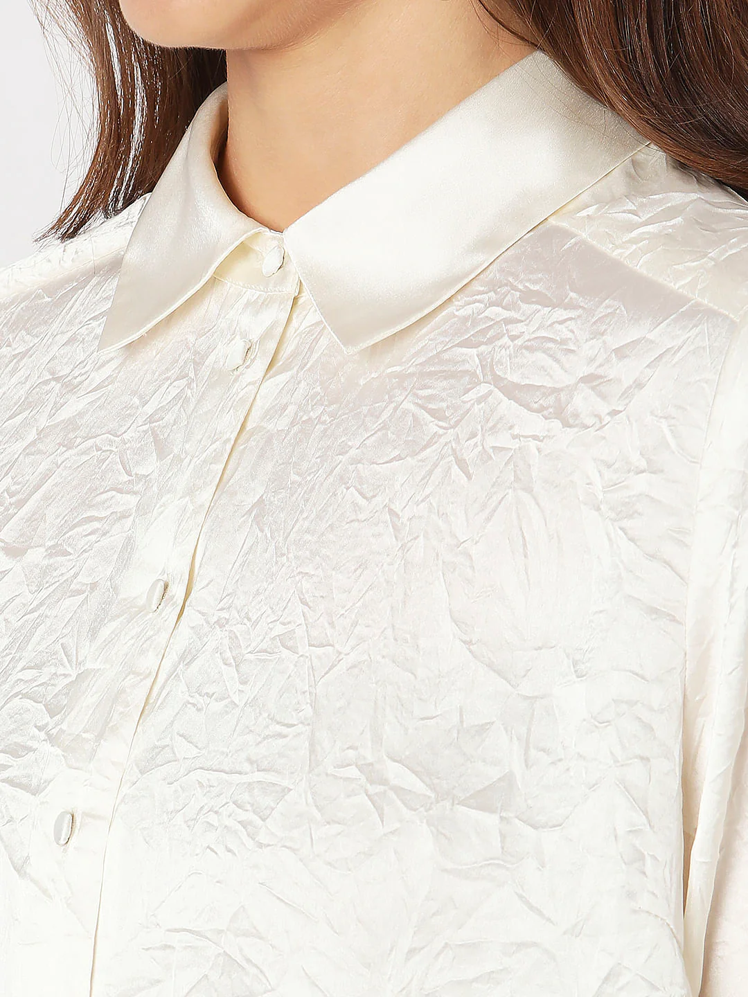 Cream Satin Shirt - Image 8
