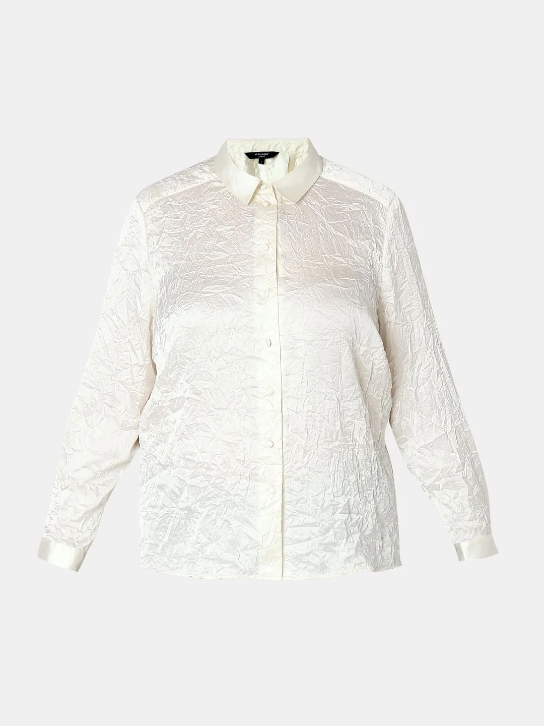Curve Off-White Wrinkle Satin Shirt - Image 7