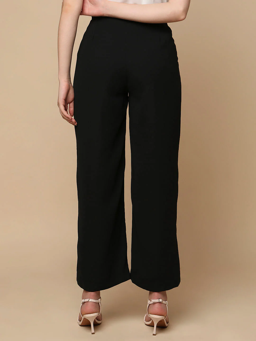 Black High Rise Wide Leg Pants - Image 4