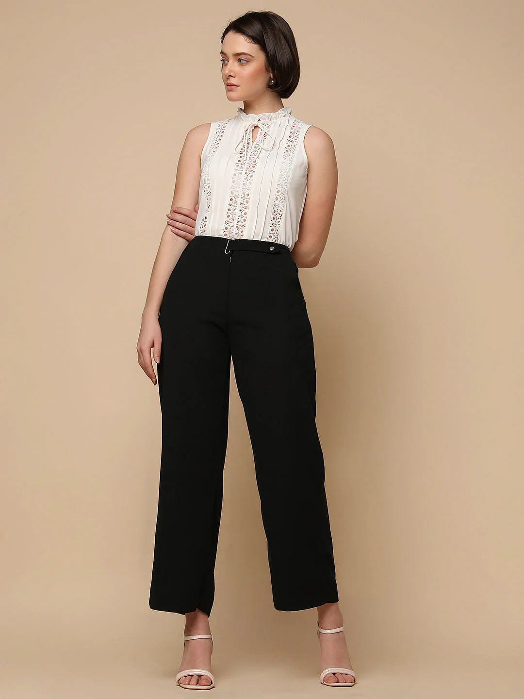 Black High Rise Wide Leg Pants - Image 6